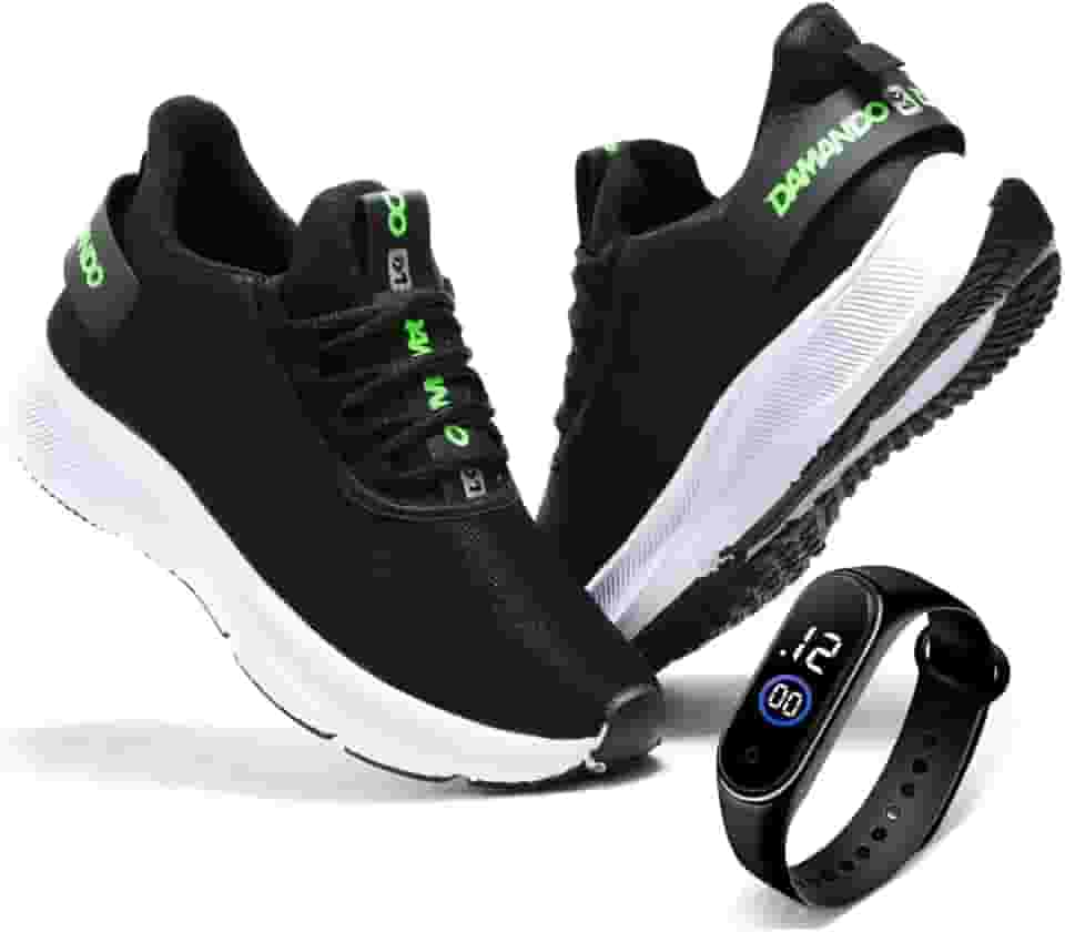 Tenis Masculino Academia Corrida Treino Esportivo Caminhada Confortavel e Leve + Relógio Digital