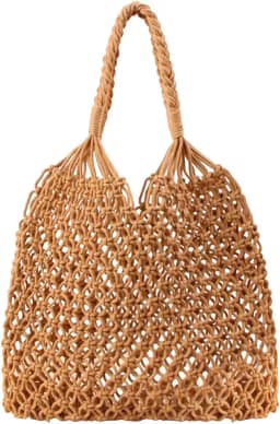 Bolsa feminina de palha de praia, bolsa de praia, malha de grande capacidade, combinação de corda, A, 15.7'*11.8