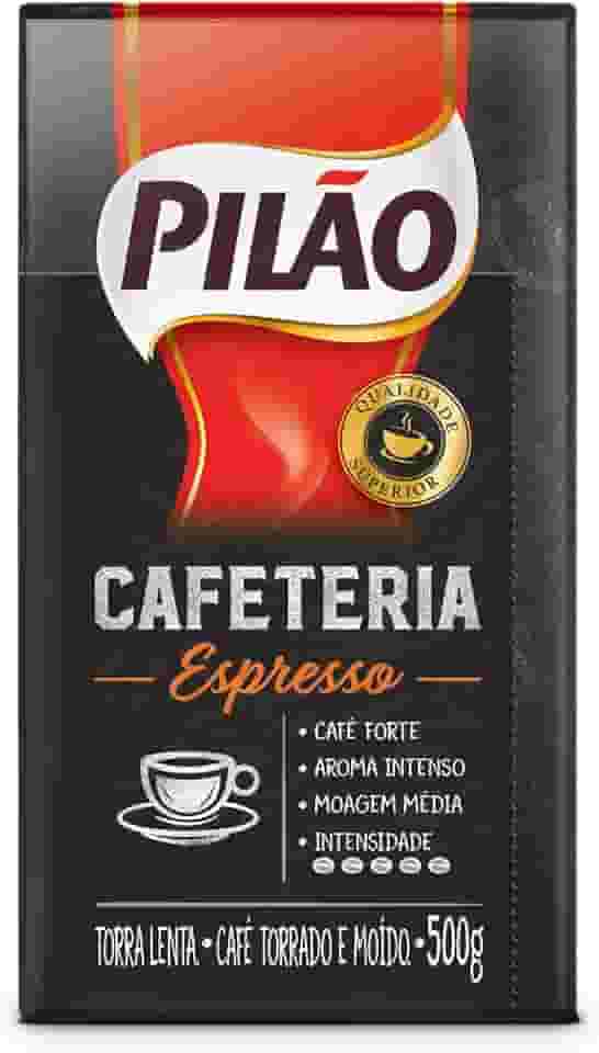 Café Pilão Torrado e Moído Cafeteria Espresso, Torra Forte, Embalagem a Vácuo com 500g
