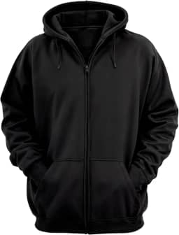 Moletom com Zíper Liso Sem Estampa Blusa de Frio Com Capuz Casaco Fechado Flanelado em Algodão Aberto Unissex Feminino Masculino Blusão