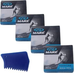 4 Parafinas Maré + Raspador - Kit Cera Prancha Surf | Alto Desempenho e Aderência
