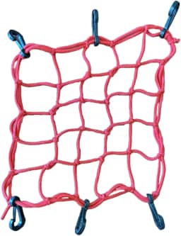 Rede Elástica Moto e Bike Bagageiro Aranha Redinha 35x35 TOK ELÁSTICOS (VERMELHA) Para Levar Capacete e Outros Objetos Na Garupa da Moto E Bike