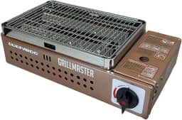 Guepardo, Fogareiro Horizontal Grillmaster em Aço Inoxidável com Sistema Flex Fuel, Ideal para Churrasco Camping e Viagens, Economia de Gás, Seguro e Prático, Pronto para Aventuras ao Ar Livre, Marrom