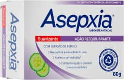 Asepxia Sabonete Suavizante 80g — Limpeza Suave e Calmante | Hidrata e Acalma a Pele Sensível | Previne Cravos e Espinhas | Uso Diário