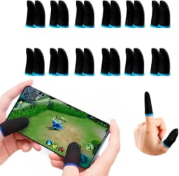 Kit 12/24 Luvas de Dedo Gamer Anti-Suor para Celular Jogos Free Fire PUBG Fortnite e FPS