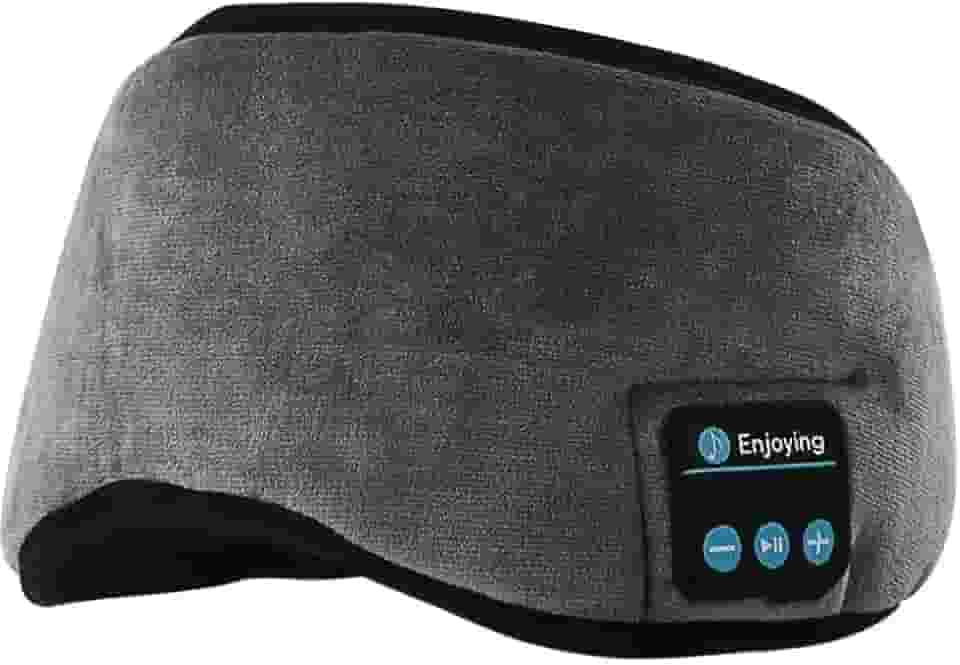 Máscara de Dormir Bluetooth com Fones de Ouvido Integrados - Tapa Olho para Sono Tranquilo e Relaxante sem Fios (Cinza)