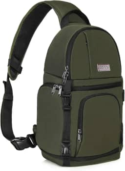 MOSISO Bolsa tiracolo para câmera, DSLR/SLR/mirrorless mochila para fotografia à prova de choque com suporte de tripé e inserções modulares removíveis compatível com Canon/Nikon/Sony/Fuji