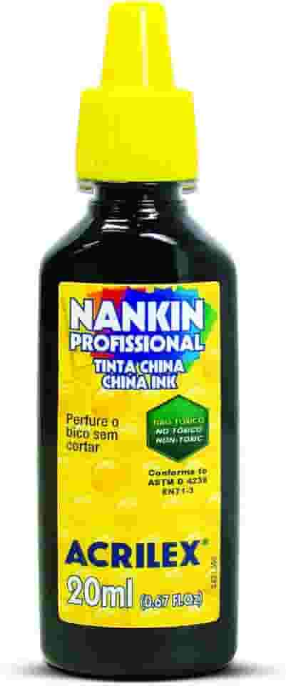 Tinta Nankin 20 ml Acrilex Avulso Preto 520