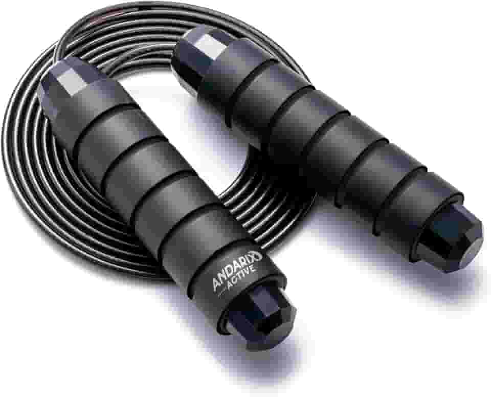 Corda de Pular Profissional Andarix Active Cabo de Aço Ajustável Alças de Espuma Rolamento de Esferas Fitness Academia