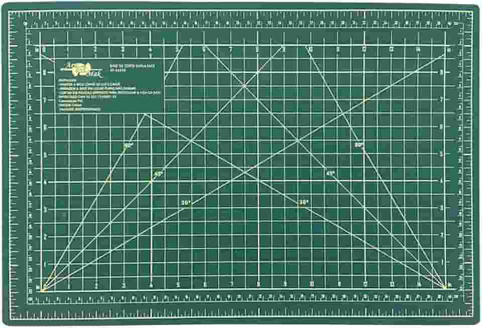 Base Para Corte De Mesa A3 Dupla Face Patchwork Artesanato (Verde)