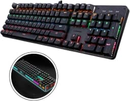 Teclado Gamer Mecânico Blue Switch Iluminação LED RGB | Anti-Ghosting QWERTY PT-BR USB | Compatível com PC, PS4, PS5 e Xbox – Desempenho Preciso e Durabilidade para Jogos