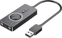 Placa de som USB, placa de som VENTION 3,5 mm, adaptador de áudio USB externo compatível com PC Windows 10, MAC, Linux, laptops, desktops, PS5