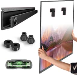 Suporte de parede sem parafuso para TV, suporte de parede sem parafusos para TV de 56 a 139 cm, cabide para TVs de drywall de até 45 kg, inclinação de 5°, serve para VESA 400 x 400, sem furadeira, sem