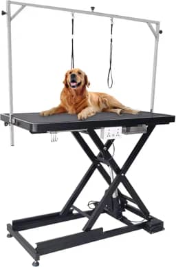 Mesa elétrica de tosa para cães, mesa de cuidados para animais de estimação para cães pequenos/médios em casa, mesa de cuidados com altura ajustável de 19 a 93 cm (preto)