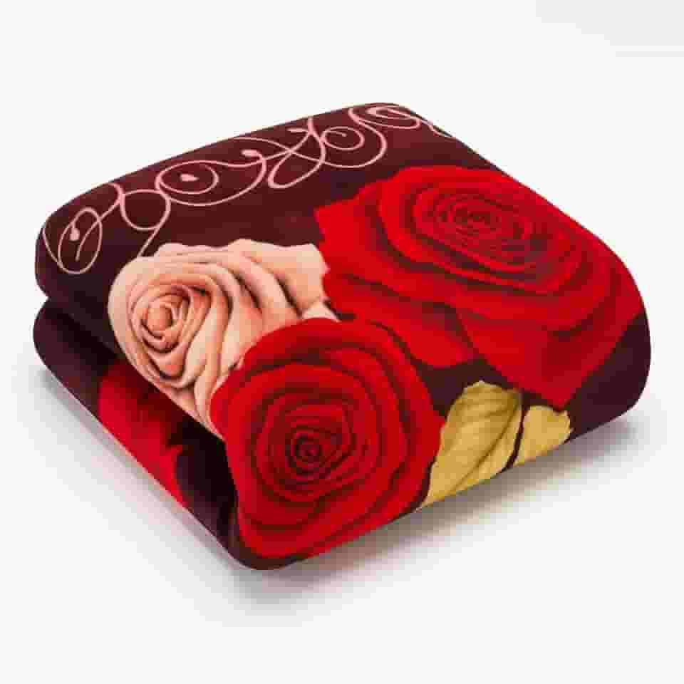 Manta Cobertor Em Microfibra 180x200cm Toque Aveludado Estampada Casal 1 Peça | ADMIRARE (ROSAS)