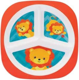 Buba Leãozinho Prato com Divisórias, Multicor, 22 x 22 x 2 cm