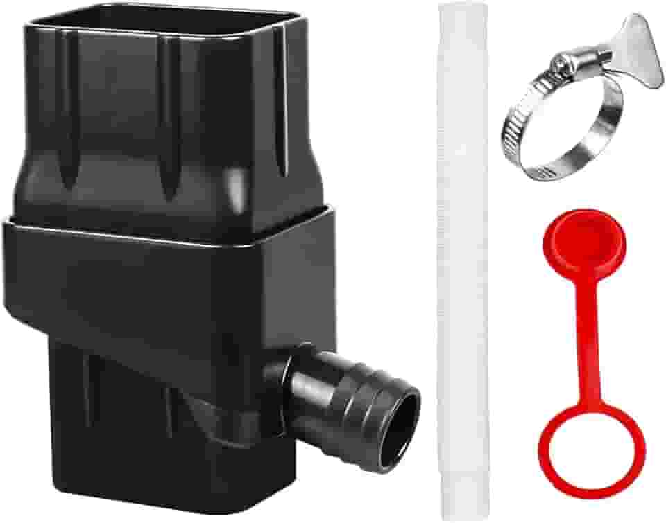 Gralara Sistema de Captação de Água da Chuva, Desviador Inteligente para Calhas Padrão de 2 x 3 polegadas, PRETO, Tamanho real