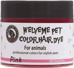 WELYEME Tintura de pelo de cachorro - permanente, profissional, cor rosa brilhante para cães e cavalos