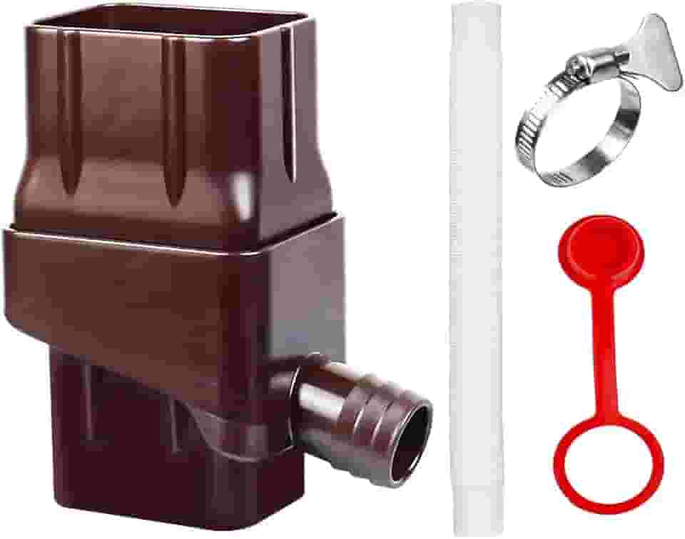 Gralara Sistema de Captação de Água da Chuva, Desviador Inteligente para Calhas Padrão de 2 x 3 polegadas, MARROM, Tamanho real