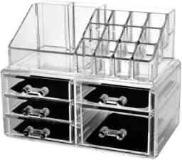 Organizador De Maquiagem Acrílico Expositor Com Divisórias Para Cosméticos