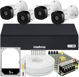 Kit Cftv 4 Cameras Full Hd VHL 1220 Dvr Intelbras 3004-C 1TB