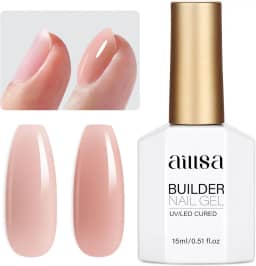 AILLSA Builder Gel para Unhas 7 em 1 Nude Gel Rígido Esmalte para Espessamento de Unhas, Cor Natural, Géis Fortalecedores, Esmaltes de Unha Leve Neutro U V para Manicure Francesa, Base Coat Necessário