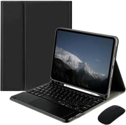 Capa Tablet + Teclado Removível + Mouse Para Samsung S6 Lite 10.4 Polegadas P613/P619/P610/P615 (Elegante Black, teclado de toque)