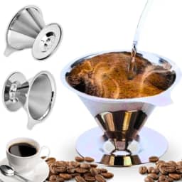 Filtro de Café Coador Reutilizável em Inox | Malha Fina, Aço Inoxidável, Fácil de Limpar, Sustentável, Resistente, Portátil, Durável | Tamanho 103 - Marca Layed®