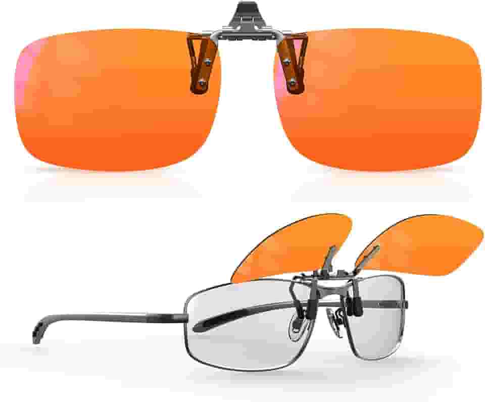 Goiteia Óculos Bloqueadores De Luz Azul Laranja, Clipe Para Enxaqueca, Óculos Para Jogos, Tensão Ocular/Sensível À Luz, Ajuda A Dormir