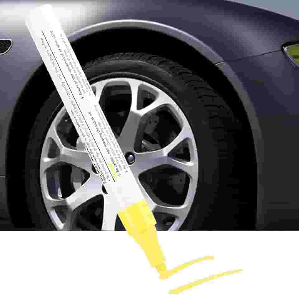 Caneta de pintura de pneu, caneta de pintura de carro, caneta de marca de caneta de pintura de pneu profissional à prova d'água (palavra amarela 1,3 kg 1,3 kg)