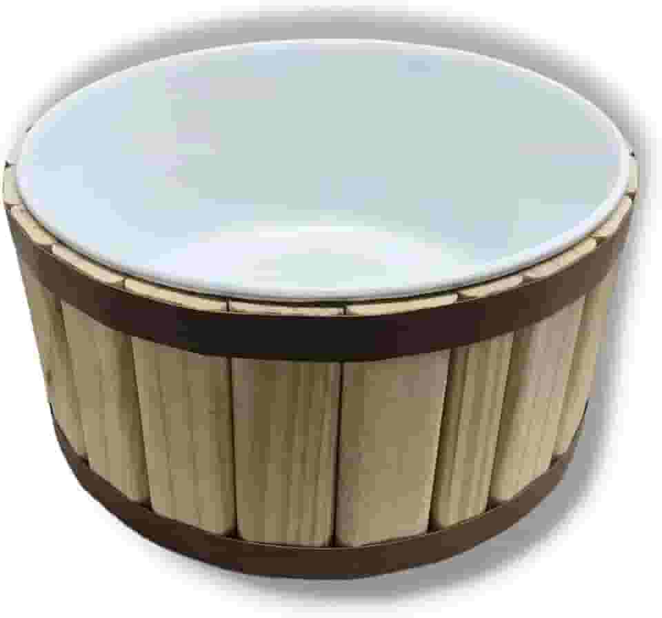 Tina Escalda Pés em Pinus Natural - bacia em pintura premium Branca