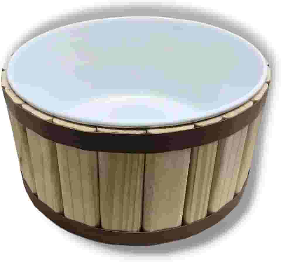 Tina Escalda Pés em Pinus Natural - bacia em pintura premium Branca