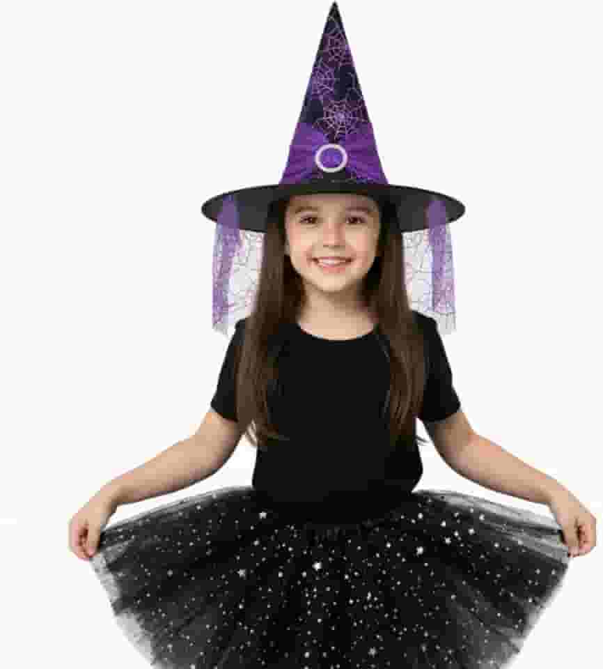Fantasia Infantil Halloween Saia com led + Chapeu de bruxa