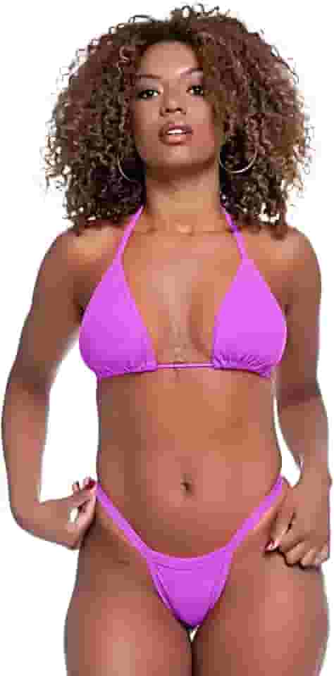 Biquini Cortininha Bojo Removível Ajustável Calcinha Fio Dental Fita Marquinha Confortável Zero Transparência Forrado