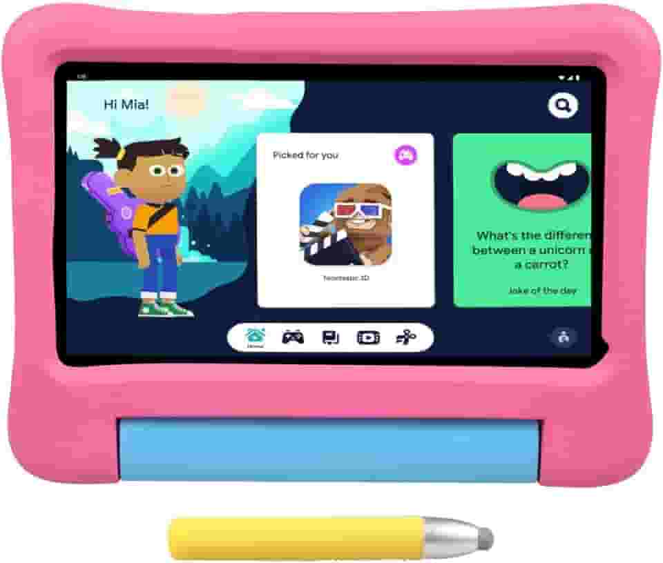 Tablet infantil, tablets infantis, tela HD IPS de 7 polegadas, Android 12, Quad Core 2.0 GHz, 6 GB + 32 GB, WiFi 5G, bateria de 3500 Mah, controle parental, capa EVA à prova de crianças com