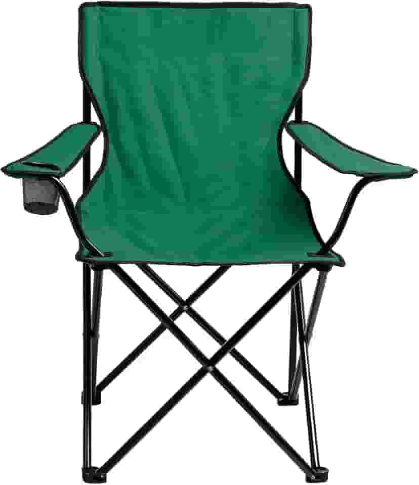 Cadeira Dobrável Apoio Braço Praia Camping Porta Copos Pesca Com Bolsa Até 120kg (Verde)