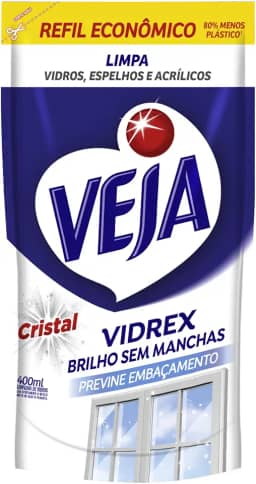 Limpa Vidros Veja Vidrex Cristal Refil 400ml