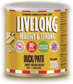 Livelong Alimento Completo Natural Ração Úmida Sensitive Sabor Pato 300g Para Cães