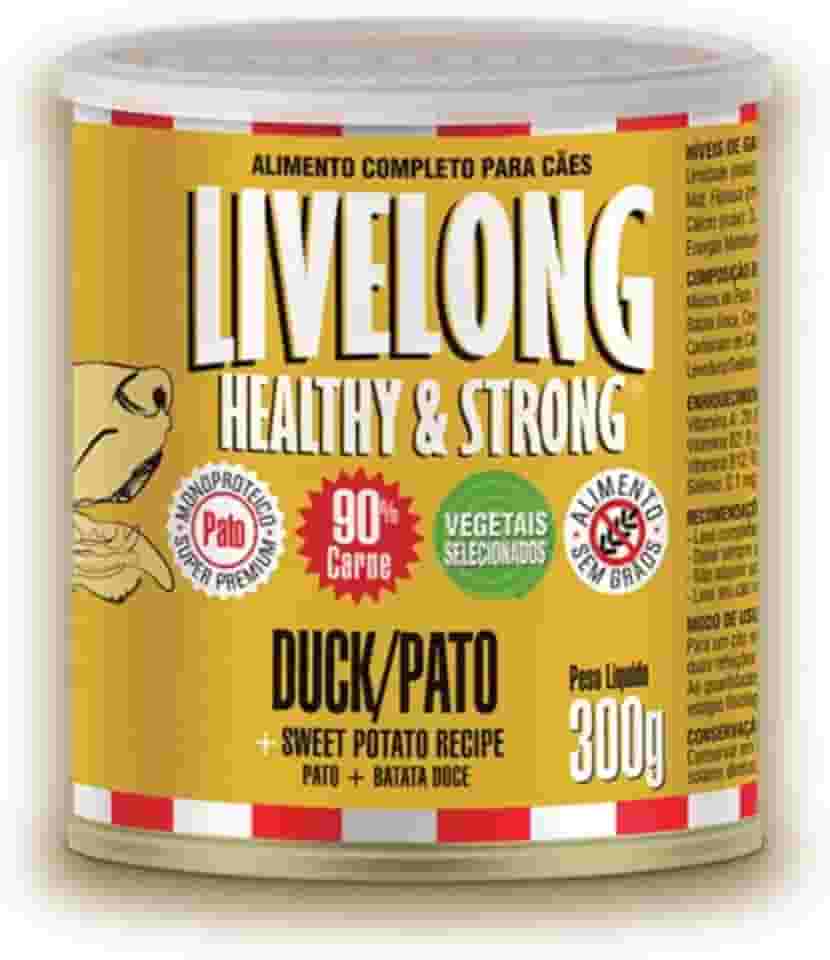 Livelong Alimento Completo Natural Ração Úmida Sensitive Sabor Pato 300g Para Cães
