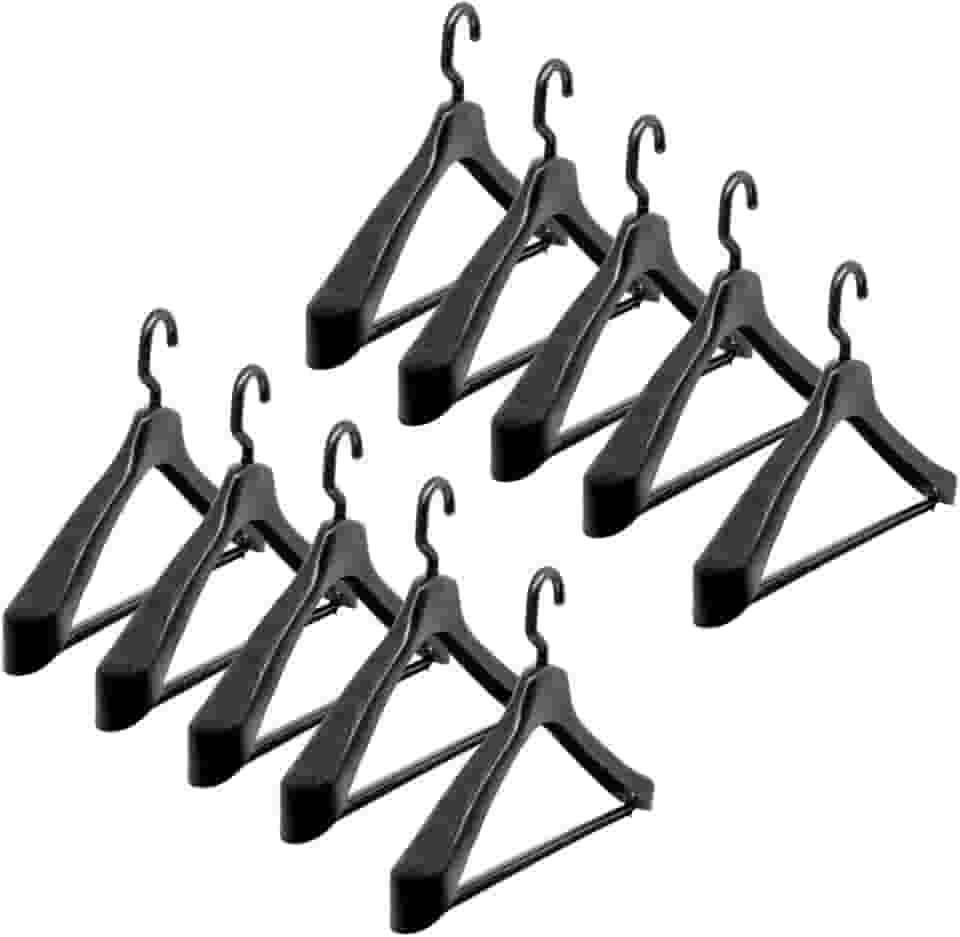 Cabide de Terno Anatômico Giratório Preto - 10 unidades