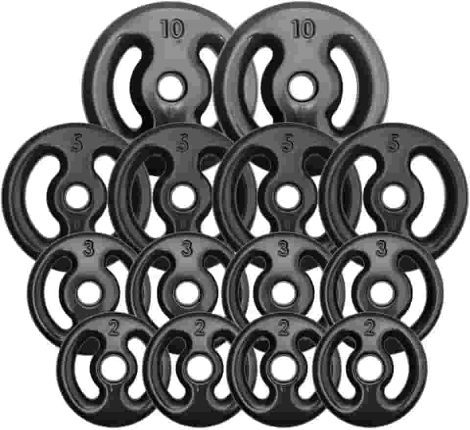 Kit Com Anilhas Emborrachadas (Preta) 60 Kg