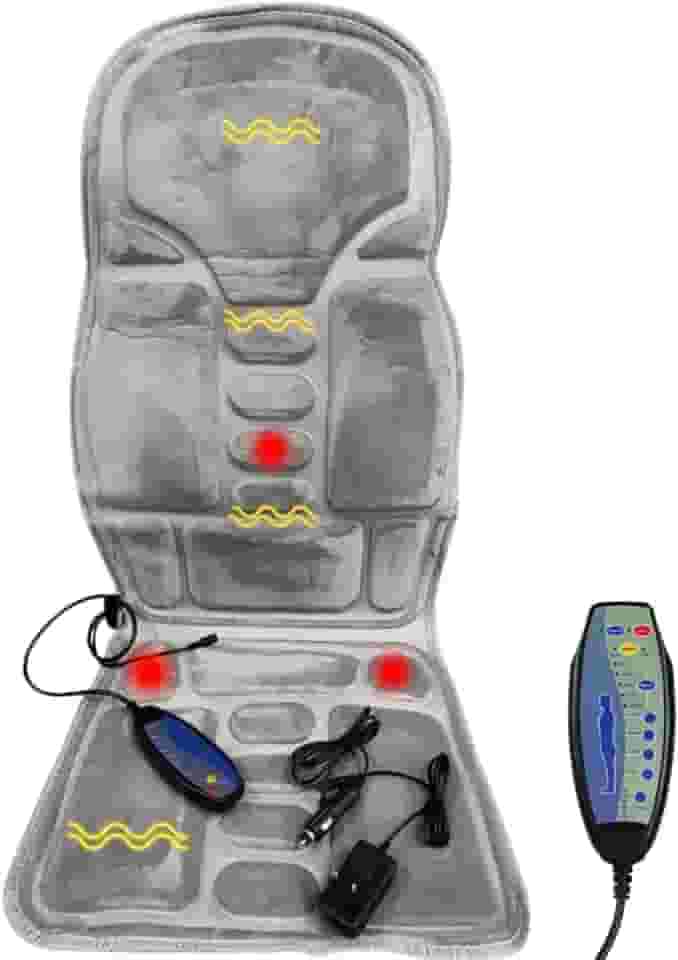 Assento Massageador Para Carro e Cadeira, Controle Remoto, 5 Zonas de Massagem, Aquecimento