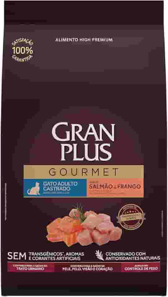 Ração GranPlus Gourmet Gatos Adultos Castrados Salmão e Frango 3 kg