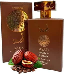 Asad Bourbon Isabelle La Belle, Perfume Árabe Masculino, 100ml, Fragrância Amadeirada com Notas de Bergamota, Âmbar e Lavanda