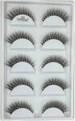 Cílios Postiços 3D Modelo H13 CAT - 5 Pares