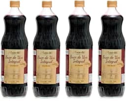 Kit 4 Garrafas Suco Integral Uva Bordô 1 litro