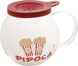 LYOR - Pipoqueira de Vidro Borossilicato Com Tampa de Silicone Para Micro-ondas 1,8L - Itens Para Casa - Utilidades Domésticas - Utensílios de Cozinha - Enxoval - Cinema em Casa - Pipoca Saudável