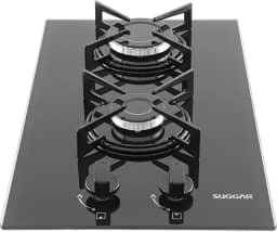 Fogão de Mesa Cooktop 2 Bocas Vidro Preto à Gás - SUGGAR - FG2002VP