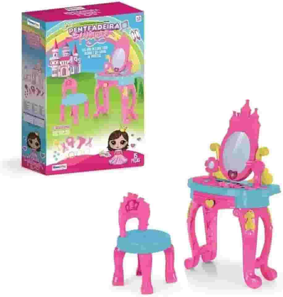 Maquiagem e Beleza Penteadeira de Princesa com Banca, Homeplay, 3117, Multicor