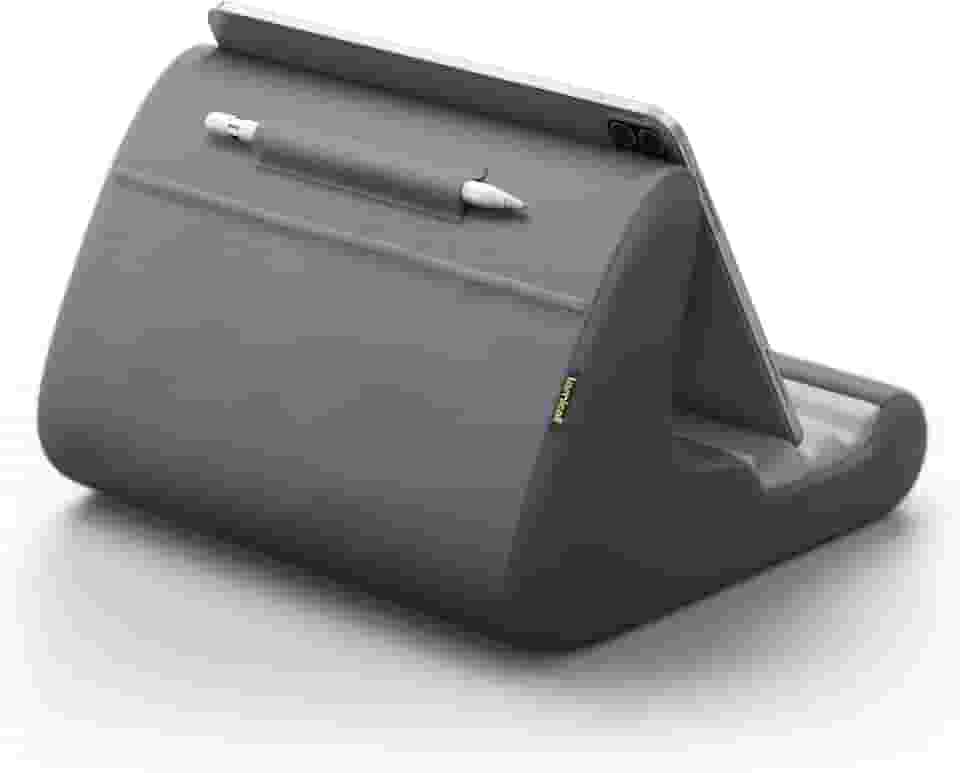 Lamicall Suporte de travesseiro para tablet – almofada macia para tablet, suporte de telefone com suporte para caneta stylus e bolso, para iPad Pro 12.9, Air, Mini, Kindle, Galaxy Tab e dispositivos
